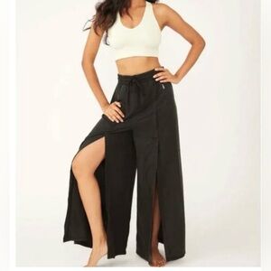 FP Movement by Free People Black Wide-Leg Split Track Pants
